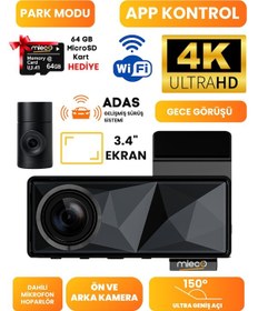 Resim Mieco A11 Wifi/ 4k Uhd/ 150 Ultra Geniş Açı/ Adas/ Araç Kamerası 