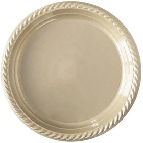 Resim Roll-up Kullan At Renkli Krem Renk Parti Davet Plastik Tabak - 22 Cm. - 25 Adetlik Paket 