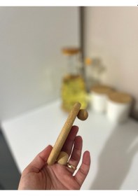 Resim Bambu Yuvarlak Misket Ayaklı Yağdanlık, Bardak Altlığı Ve Mini Sunumluk Açık Sarı 