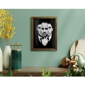 Resim Bk Home Godfather Baba Tasarımlı Doğal Masif Ahşap Çerçeveli Tabl (551059310) 