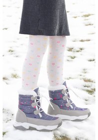 Resim Kiko Kids Bambu Bağcıklı Kız Çocuk Kar Botu Füme - Fuşya Füme - Fuşya 