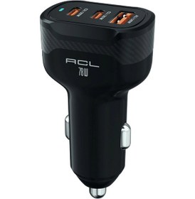 Resim Acl Acc-04 78w Süper Hızlı Araç Şarj Cihazı Çift Pd 30w + Qc 3.0 18w Üç Portlu 