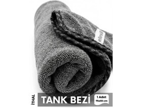 Resim Ellesill Ithal Ultrafiber Araç Kurulama Bezi Büyük Boy Leke Bırakmaz Oto Cam Temizlik Havlusu 75X55 cm - Gri 