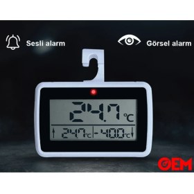 Resim Sevgift Ys24 Alarmlı Mıknatıslı Buzdolabı Termometresi 