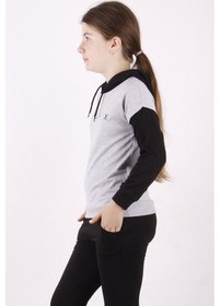 Resim Toontoy Kız Çocuk Relax Baskılı Sweatshirt Gri Melanj 