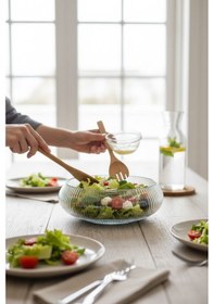 Resim Cam Salata Kasesi - 30 Cm Orta Sunum Kasesi - Çok Amaçlı Kase Meyvelik Şeffaf 