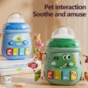 Resim LED Işıklı ve Etkileşimli Düğmeli Dinozor Şeklinde Bebek Müzik Oyuncak - Duyusal Gelişim için Yumuşak Müzikli Emzik Oyuncağı, Yeşil/Mavi, Bebek Öğrenme & Motor Becerileri Aktivite Merkezi, Pille Çalışan Cihaz, Çocuk Güvenliği Malzemesi, Küçük Çocuk Hediyeleri 