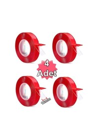 Resim Çift Taraflı Silikonlu Şeffaf Bant 4 Adet x 2metre Montaj Bandı 