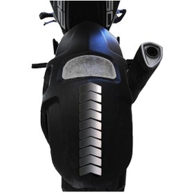 Resim Ok Tasarımlı Yaldızlı Gümüş Çamurluk Kask Sticker Çınar Extreme 