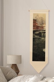 Resim Duvar Halısı Pinterest Oda Dekoru, Monet Sanat Serisi, 100cm Kanvas Flama Askılı Duvar Örtüsü NO:640 - Renkli - 18 / 30 x 100 