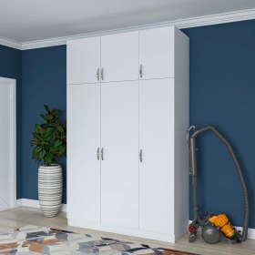 Resim Rani BA104 Yüklük 6 Kapaklı 10 Raflı Yatak Yorgan Yastık Saklama Dolabı Beyaz 