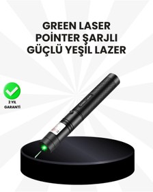 Resim Mercansa Yüksek Güçlü Yeşil Lazer Pointer 5000mW Şarjlı 