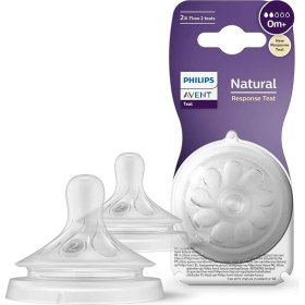 Resim Alkasaz Philips Avent Natural Response 2'li Biberon Emziği, 2 Numara, 0 Ay+ 