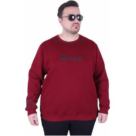 Resim Mocgrande Büyük Beden Bisiklet Yaka 3ip Sweat Dream 25715 Murdum Mürdüm 