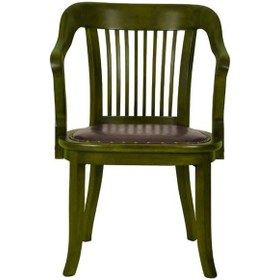 Resim Masifart_Mobilya Masifart Network Bekleme Koltuğu Ahşap Klasik Ofis Koltuğu Yeşil 