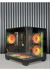 Resim Zoko Tron Beyaz 5x12cm Argb Fanlı M.atx Gaming Akvaryum Kasa 