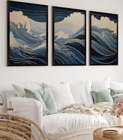 Resim Artavessa 3 Parça Siyah Çerçeve Görünümlü MDF Poster Tablo Seti - Set 4, 20 x 30 