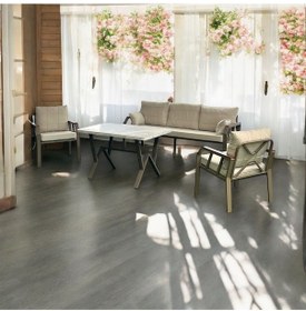 Resim Tu Tienda Nergiz 3 1 1 Mermer Masa Bahçe Balkon Mobilyası,krem Bej 
