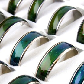 Resim İYİ MODA Ruh Haline Göre Renk Değiştiren Yüzük Stres Yüzüğü Unisex His Yüzüğü Şans Yüzüğü Mood Ring 