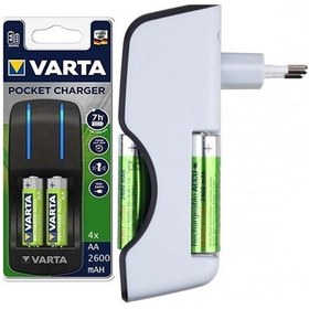 Resim Varta Pocket Charger Şarj Cihazı+4 Adet 2600 AA Şarjlı Kalem Pil 