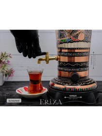 Resim Eriza 2.9 Litre 220V Elektrikli Işlemeli Bakır Semaver 
