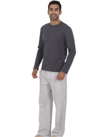 Resim The Don Antrasit-Beyaz Çizgili Ribana Erkek Pijama Takımı 