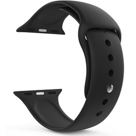 Resim Apple Watch Series 4 44mm Silikon Kordon Siyah 