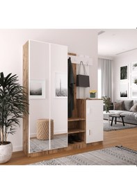 Resim Robinhome Robin Home Benjamin Vestiyer Portmanto Ayakkabılık Çam-Beyaz 