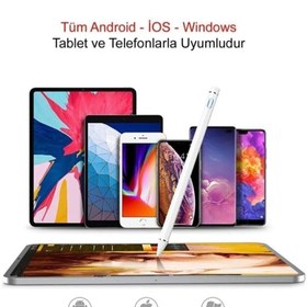 Resim TEKNETSTORE Ipad Iphone Android Uyumlu Pencil Dokunmatik Stylus Kalem 
