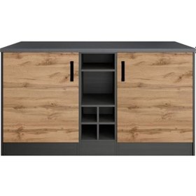 Resim Helios Mutfak Alt Modül 2 Kapaklı -150 Cm Antrasit-atlantikçam-tezgah Dahil Antrasit - Atlantik Çam 