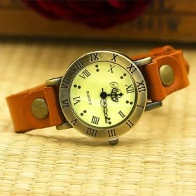 Resim Hanyang Haki Shsby Yeni Roma Vintage Inek Deri Kayış Saatler Kadın Elbise Bilezik Saatler Kadın Bronz Kuvars Izle Öğrenci Eğlence Izle (Yurt Dışından) 