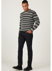 Resim AC&Co / Altınyıldız Classics Erkek Antrasıt Slim Fit Dar Kesim 5 Cepli Desenli Esnek Pantolon Antrasit 