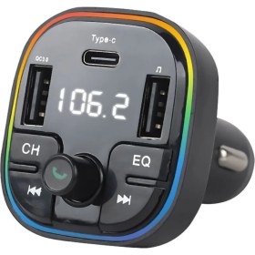 Resim Deppo Trend Bluetooth Araç Kiti Araç Fm Transmitter USB Type-C Sd Kart Mp3 Flash Için Uygun Pd Çakmaklık Girişli 