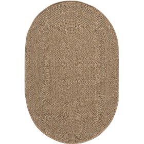 Resim İndia Bej Oval Halı Salon Oturma Odası Çocuk Odası Yatak Odası Halısı 668 Bej 