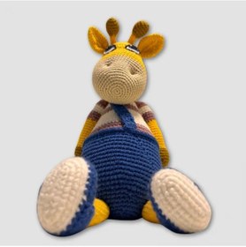 Resim Uretti - Ahmet 3816 - Amigurumi Örgü Oyuncak Zürafa 38 Cm - Sarı 