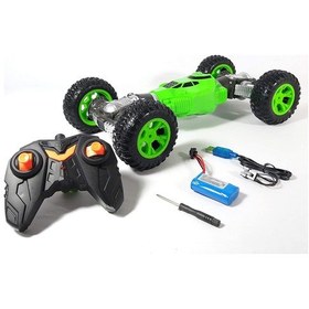 Resim Kumandalı Şarjlı Sesli Akrobatik Araba Yeşil 