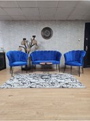 Resim ZAFİR Siyah Boyalı Tel Ayak Papatya Çay Seti Koltuk Takımı , Balkon, Salon, Ofis, Cafe Koltuk Takımı 