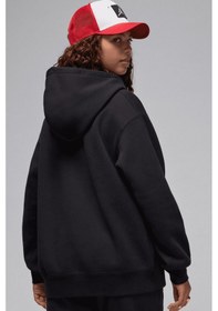 Resim Nike Jordan Flight Fleece Po Loose Fit Womens Hoodie Kadın Kapüşonlu Sweatshirt Siyah Siyah 