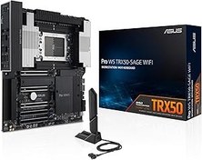 Resim ASUS PRO WS TRX50-SAGE WiFi AMD TRX50 sTR5 DDR5 8000 3x M2 USB3.2 WiFi 7, BT 10Gbit, 2.5Gbit LAN CEB, 1x SlimSAS Portu, Anakart 