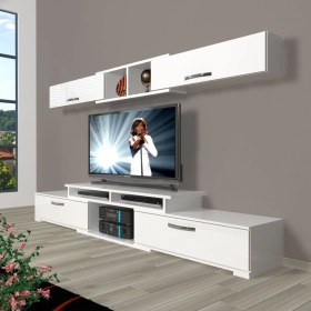 Resim Decoraktiv Flex 5130 Mdf Tv Ünitesi Tv Sehpası - Parlak Beyaz 