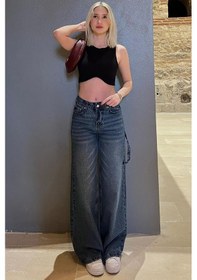 Resim Madmext Madmext Straight Wide Kadın Jean Mg1995 - Mavi 