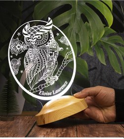 Resim Baykuş Kişiye Özel Led Lamba, Baykuş Tasarımlı 3D Gece Lambası 
