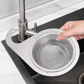 Resim 1 adet 316 Paslanmaz Çelik Lavabo Süzgeci Sepeti, Mutfak için Çıkarılabilir Ördek Başlıklı Depolama Süzgeci Rafı, Verimli Su Akışı için İnce Örgü Sepeti ile Asılı Süzgeç Sepeti 