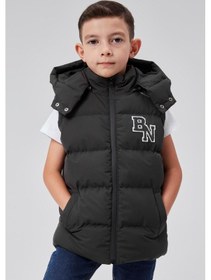Resim Benitto Kids Kapüşonlu Erkek Çocuk Şişme Yelek 51310 Gri 