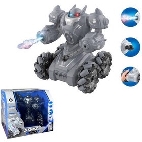 Resim Kumandalı Işıklı Mermi Ve Buhar Atan Robot Araba Oyuncak Robot Siyah 