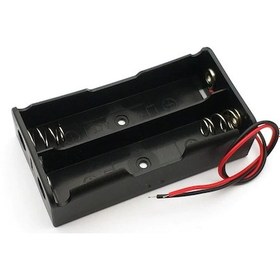 Resim İkili 2 li 18650 Pil Yuvası Kablolu Tutucu 7.4V Pil Şarj Kutusu 