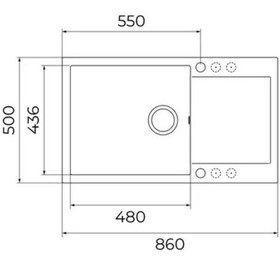 Resim Teka Clıvo 60 B-tq Granit Evye, Beyaz Renk, Tezgah Üstü, 86x50 Cm Beyaz 