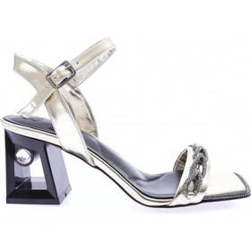 Resim Dgn 617-23y Kadin Silver Taş Bantli Topuklu Sandalet 617-1922-R13842 Altın 