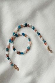 Resim badeaccessories Sertifikalı Apatit, Güneş Taşı, Ay Taşı Amorf Doğaltaş Kolye 