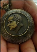 Resim hediyeconcepti Mustafa Kemal Atatürk Temalı Zimcirli Köstekli Cep Saati 